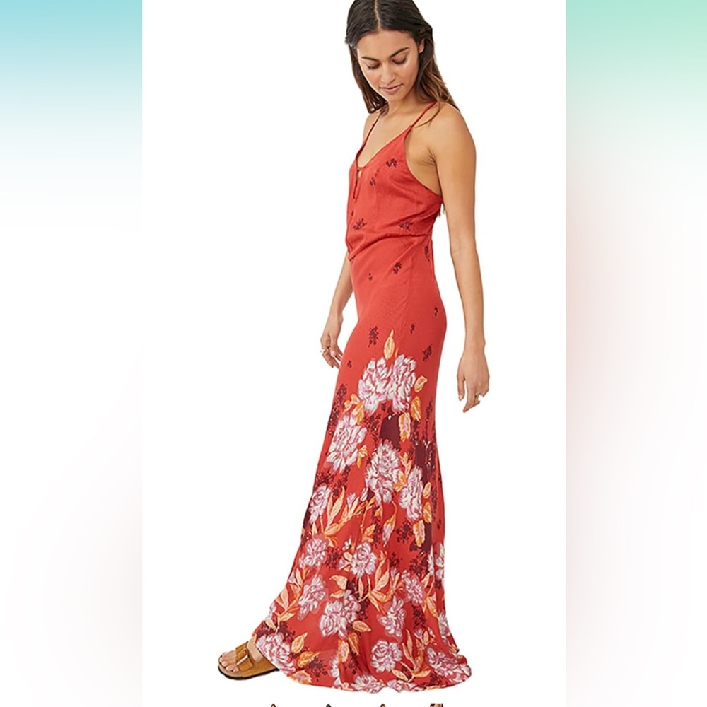 NWT - Free People Get To You Printed Maxi Floral Dress Scarlet - Various Sizes